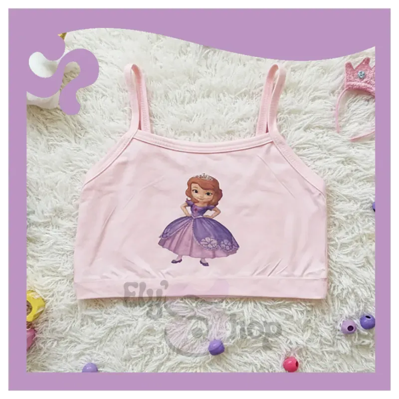 Blusa corta para niña rosa pruncesa Sofía
