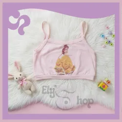 Blusa corta para niña con diseño de la princesa Bella