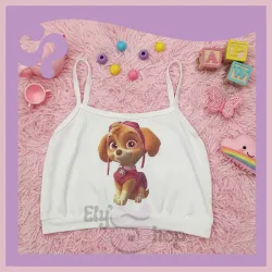 Blusa corta para niña blanca Skye