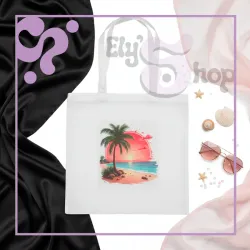 Bolso de lienzo diseño playero 1