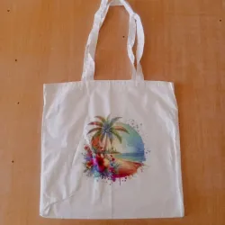 Bolso de lienzo diseño playero 1