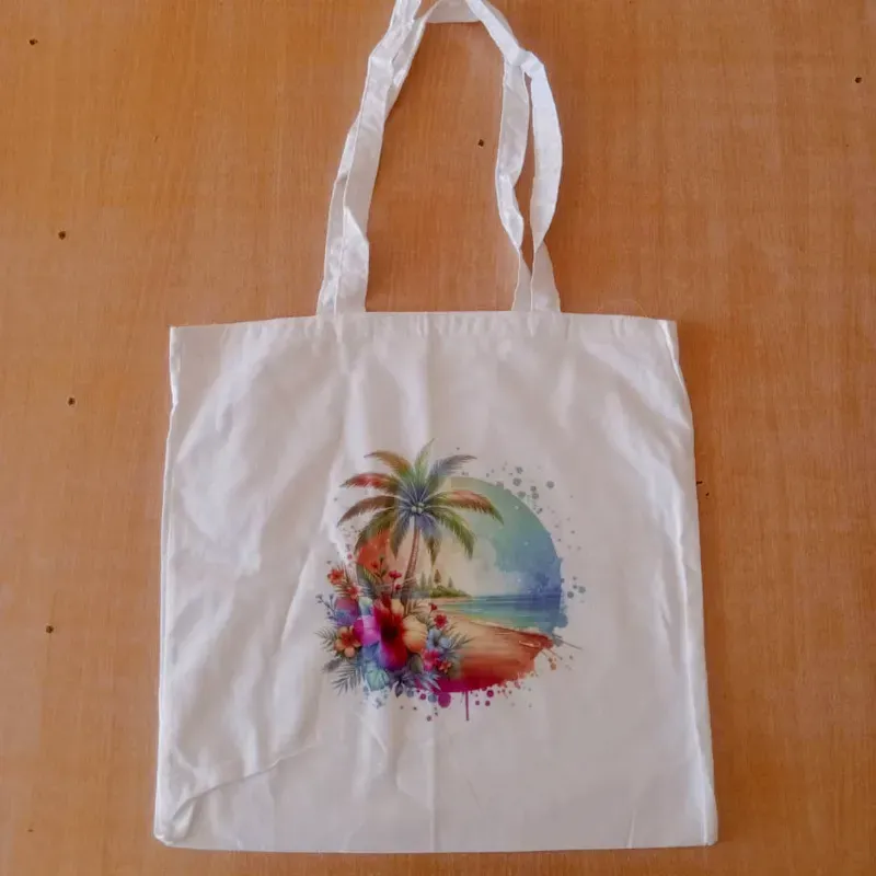 Bolso de lienzo diseño playero 1