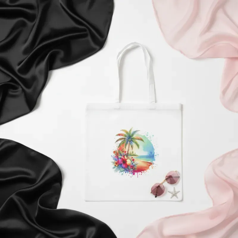 Bolso de lienzo diseño playero 2