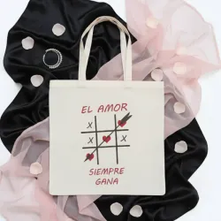 Bolso de lienzo El amor siempre gana