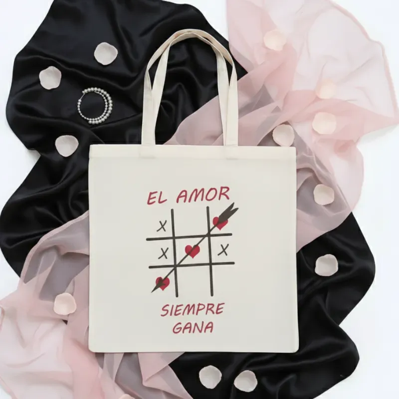 Bolso de lienzo El amor siempre gana