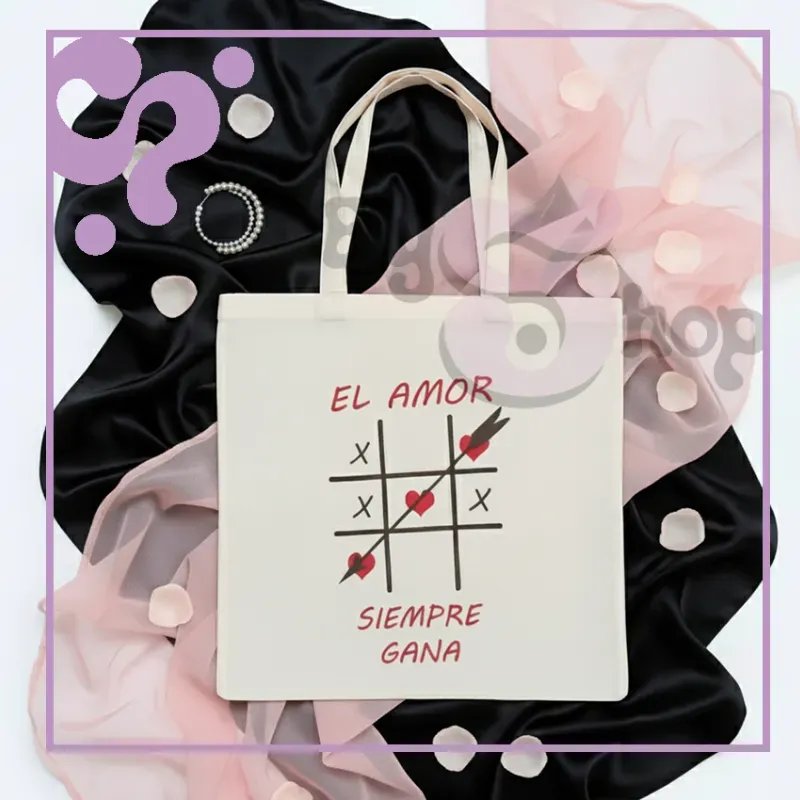 Bolso de lienzo El amor siempre gana