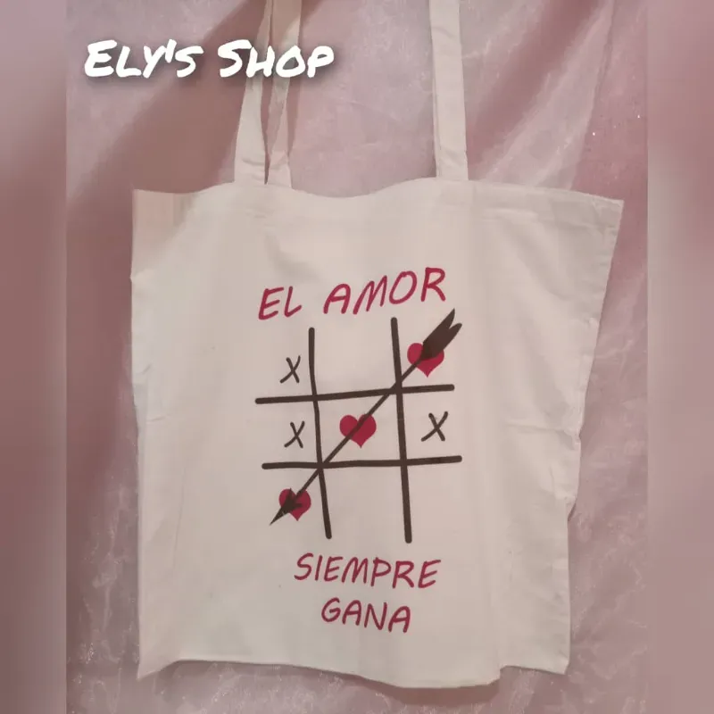 Bolso de lienzo El amor siempre gana