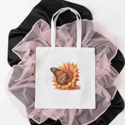 Bolso de lienzo Girasoles y Mariposa