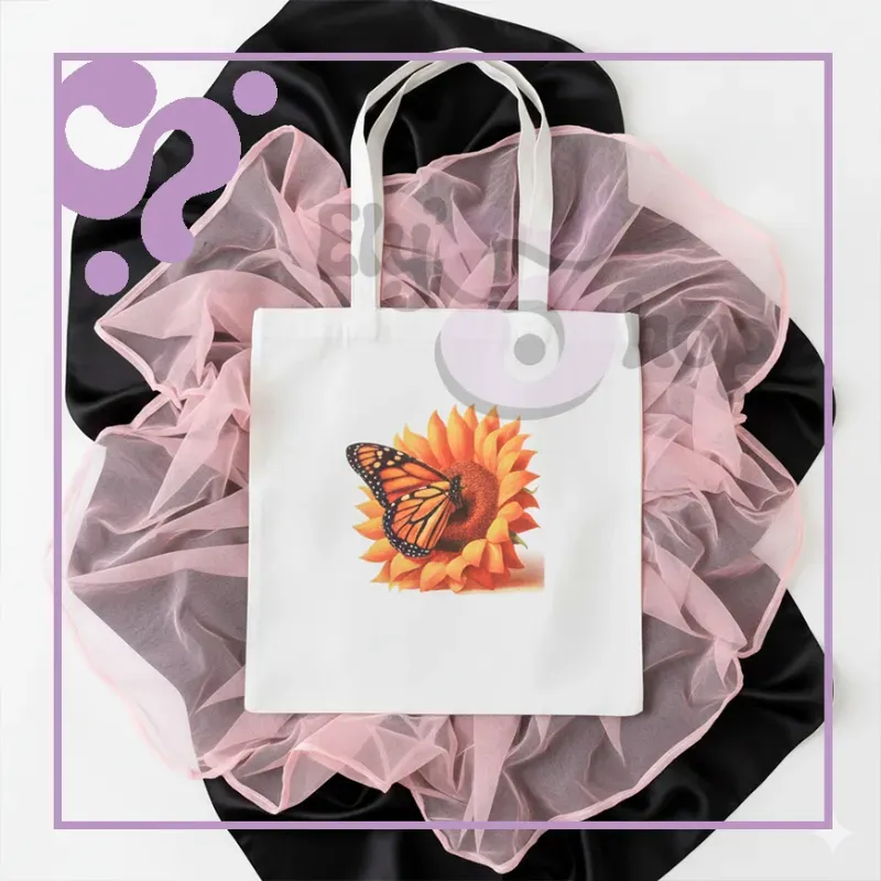 Bolso de lienzo Girasoles y Mariposa