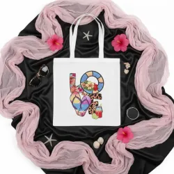 Bolso de lienzo Love Playero