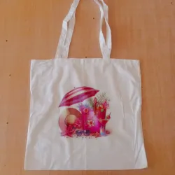 Bolso de lienzo Sombrilla, Sombrero, Playa
