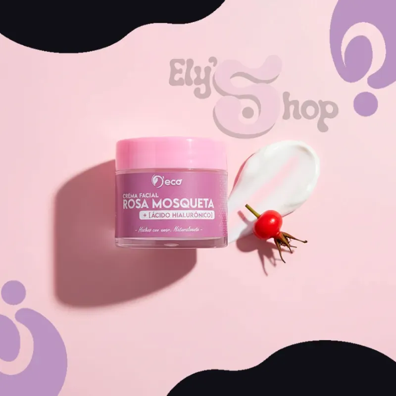Crema facial regeneradora con rosa mosqueta y ácido hialurónico 