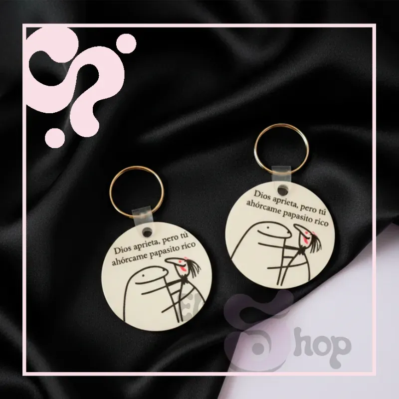 Llavero redondo Dios aprieta...