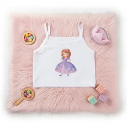 Blusa corta para niña con diseño de la princesa Diana 