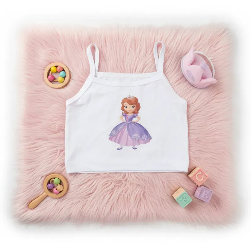 Blusa corta para niña con diseño de la princesa Diana 