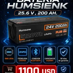 Batería de Litio HumSienk 25.6V 200Ah (5120Wh)