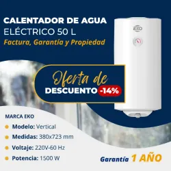 Calentador de agua de 50 litros Marca EKO (FAD)