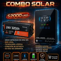 Kit de Energia Solar 24 V, Potencia 4000 W, 8192 Wh