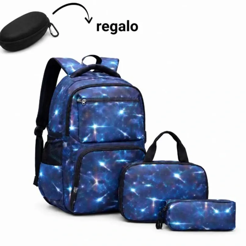 Mochila con lonchera y cartuchera