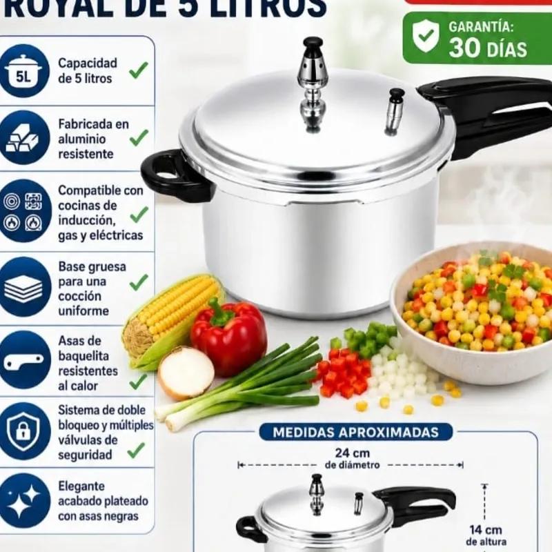 OLLA DE PRESIÓN ROYAL DE 5 LITROS