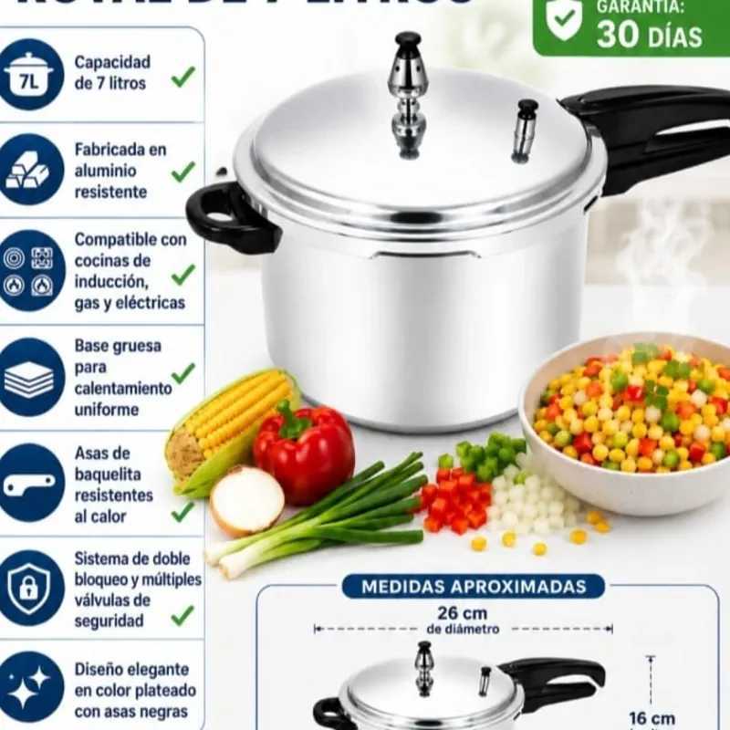 OLLA DE PRESIÓN ROYAL DE 7 LITROS
