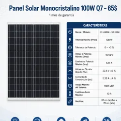 Panel Solar monocristalino 100W