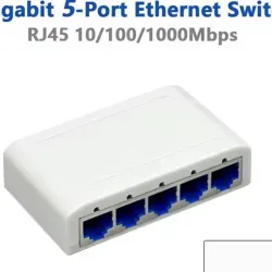 Switch de 5 puertos ethernet de 1 gigabite.