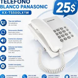 Teléfono Blanco Panasonic KX-TS500LX1W