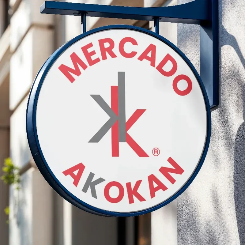 Caja de luz a dos caras en bandera