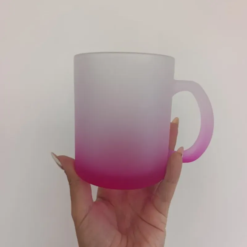 Taza de Vidrio Glaseada 11 oz con base de color