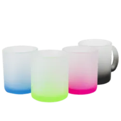 Taza de vidrio glaseado con color de fondo 11 oz. para sublimación