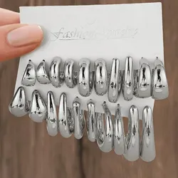 Aretes chunky plateados 