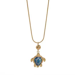 Blue Turtle Necklace