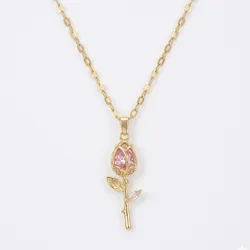 Pink Tulip Necklace