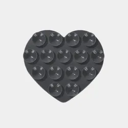 Ventosa de corazón gris oscuro 