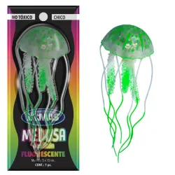 Medusa de Silicón Fluorescente Chica