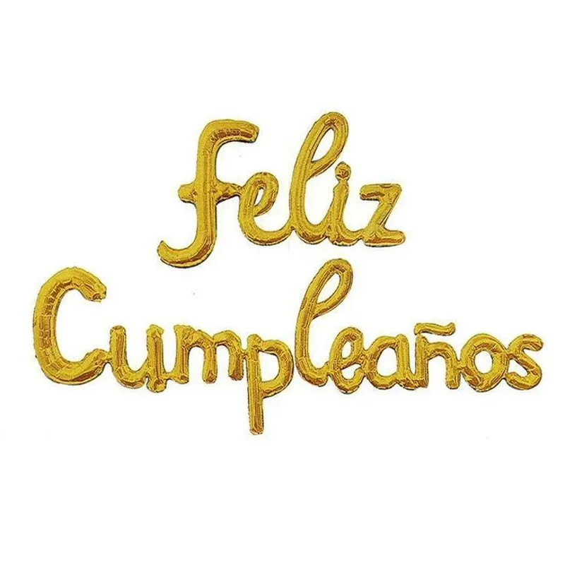 Set feliz cumpleaños Dorado