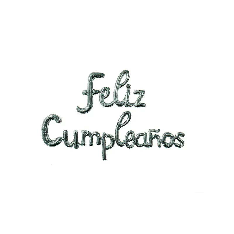 Set feliz cumpleaños Plateado