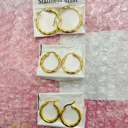 Argollas Gruesas de Acero Inoxidable🛍️