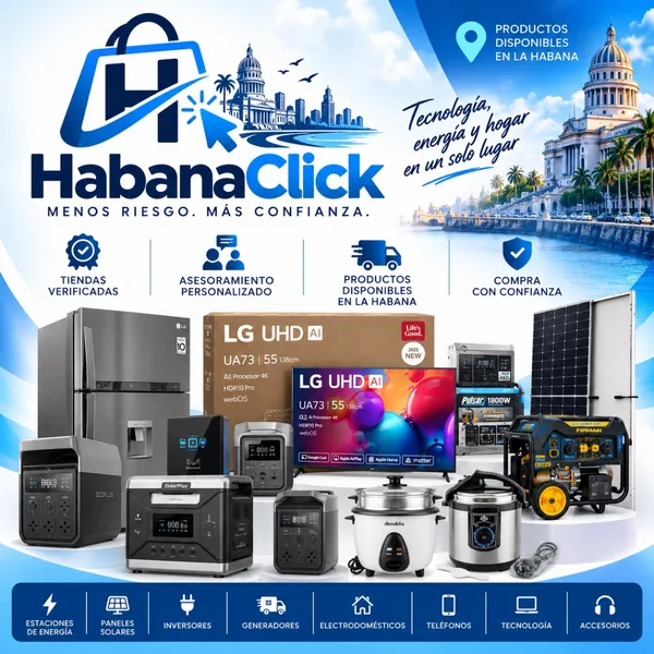 🛡️Compra con más confianza en La Habana
En internet puedes encontrar cientos de productos.
El verdadero reto es saber en quién confiar.
HabanaClick te ayuda a reducir el riesgo al comprar, conectándote con productos disponibles en tiendas y comercios con los que mantenemos contacto directo.
Además, te asesoramos para que puedas comparar opciones y elegir según tus necesidades y presupuesto.
No queremos que simplemente encuentres qué comprar. Queremos ayudarte a saber dónde comprar con mayor confianza.
HabanaClick
Menos riesgo. Más confianza al comprar.
📲 Pedidos e información:
Heber +53 53014061
Elías +53 53912139
Será un placer atenderle 🤝