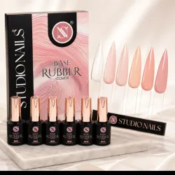 Colección Gel Base Rubber Cover – Colección 6 Piezas (10 ml c/u) | Studio Nails