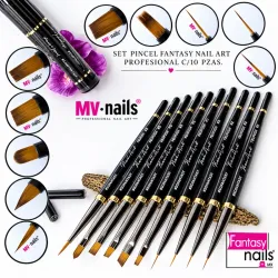 SET PINCEL FANTASY NAIL ART PROFESIONAL PAQUETE C/10 PZS.