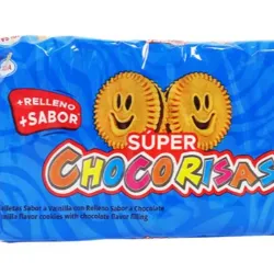 Galletas chocorizas sabor vainilla rellenas con crema de chocolate 12 unidades 