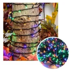 10m Luces navideñas multicolor cable oscuro (100led)