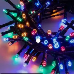 8m luces navideñas multicolor cable oscuro