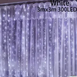 Cortina de luces led blancas con pila