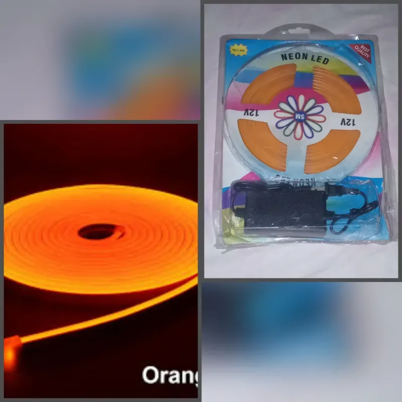 Luz neòn naranja con transformador