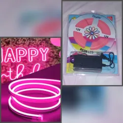 Luz neòn rosado con transformador