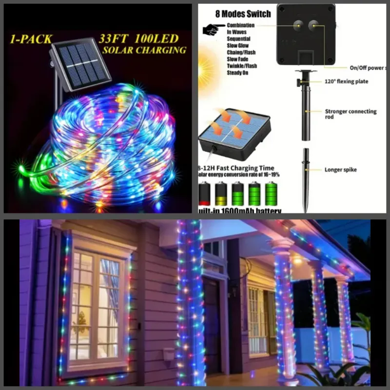 Manguera de luces led cpn panel solar