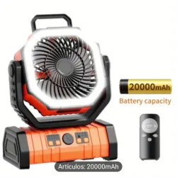 Ventilador recargable 20000mA naranja